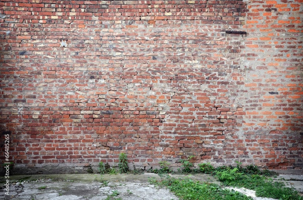 Obraz brick wall with concrete floor