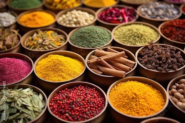 Obraz colorful indian spices carefully arranged