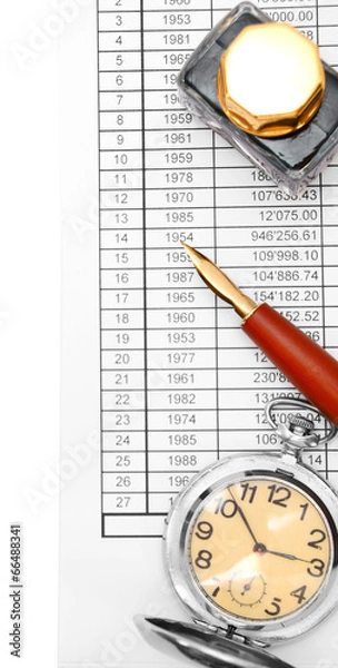 Obraz Watch, pen, documents and ink.