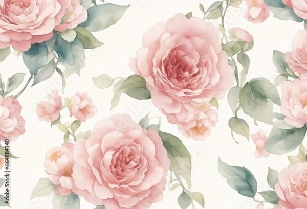 Fototapeta seamless pattern with roses