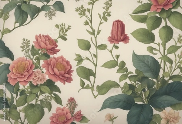 Fototapeta seamless background with flowers