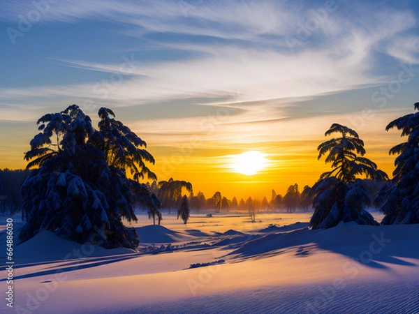 Obraz sunset in the desert