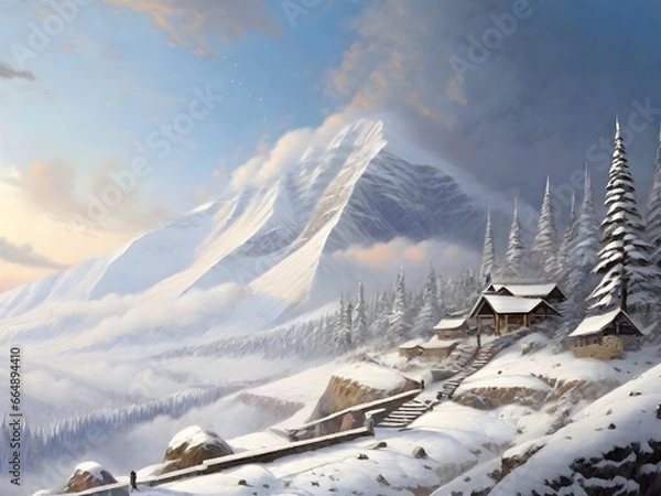 Obraz snow covered mountains