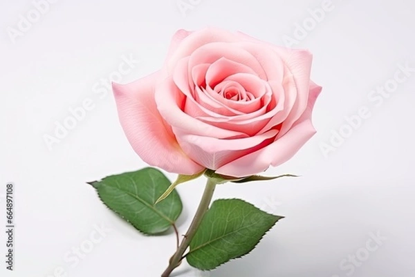 Obraz Pink rose isolated on white background.