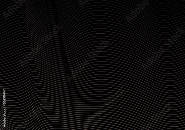Fototapeta Abstract dark blue background with curved diagonal lines. Landing lines background. Abstract background of groups of lines in black colors. Black striped texture.