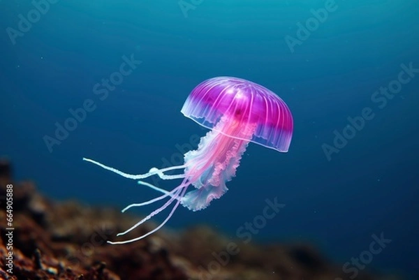 Obraz Mauve stinger purple jellyfish.