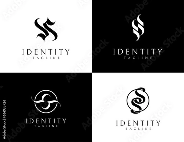 Fototapeta Double s and letter s monogram logo 