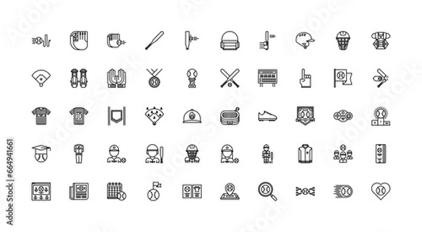 Obraz baseball icon set