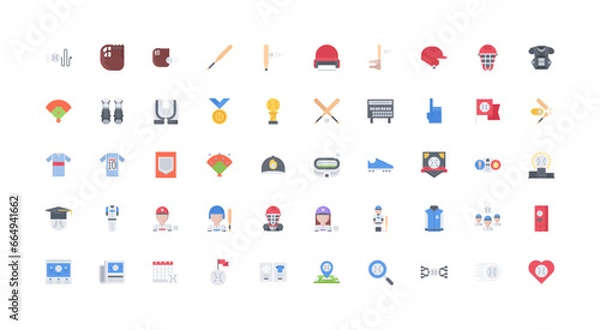 Obraz baseball icon set