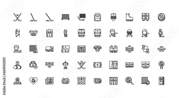 Obraz hockey icon set