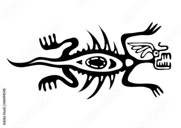 Fototapeta lizard in native style