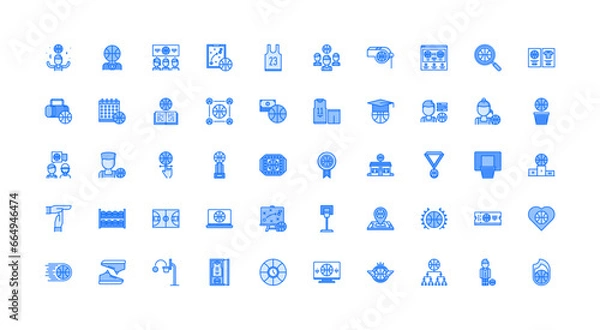 Fototapeta basketball icon set