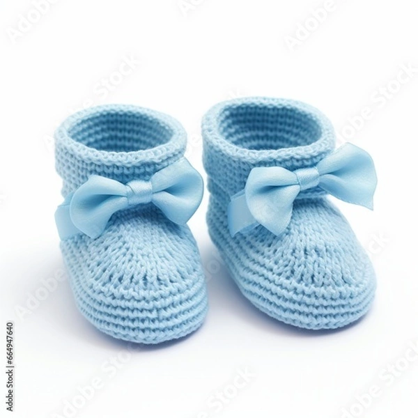 Obraz blue baby shoes isolated  generated by AI