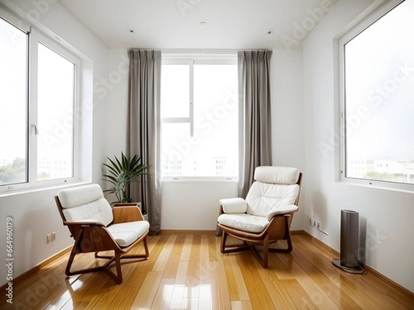 Obraz A glimpse into a contemporary living room where the art of interior design transforms space into a symphony of modern comfort and aesthetics.