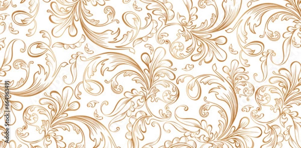 Fototapeta vintage ornamental design with abstract floral design isolated white background for Fashionable textile, book cover, Digital interfaces, print design templates material, wedding invitation, web banner