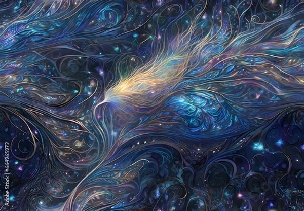 Obraz Enter a world of tranquility with an abstract calm night background, where the soothing darkness is adorned with gentle elements that invite peaceful contemplation.