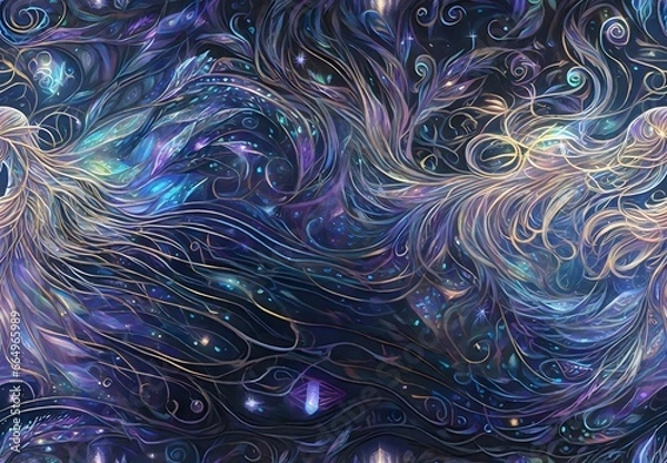 Obraz Experience the serenity of a calm night through this abstract background, where the quietude of the night is elegantly captured