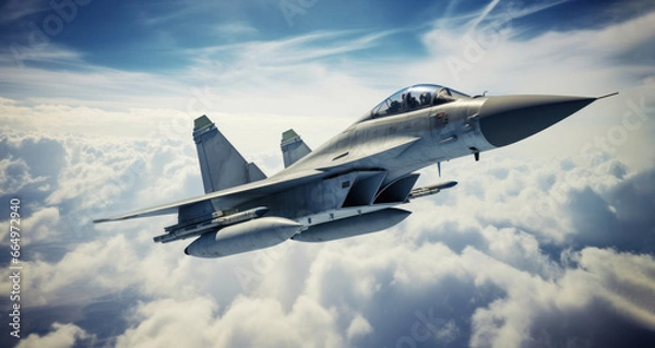 Obraz military aircraft fighters in the sky