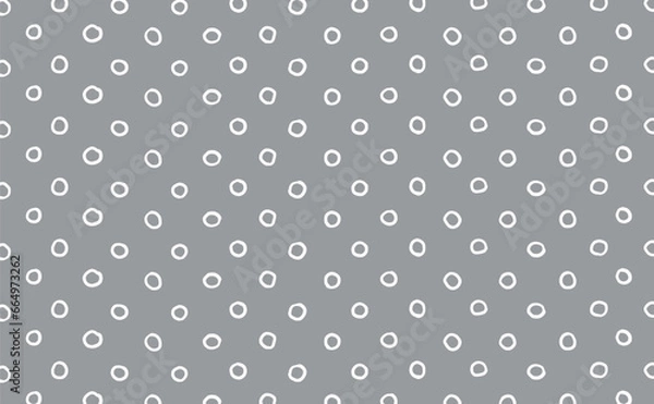 Obraz ラフな手描きリングドットの背景素材　グレー