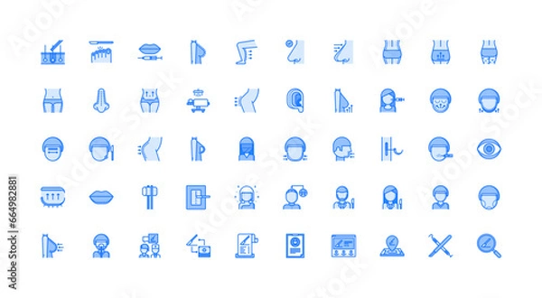 Obraz plastic surgery icon set