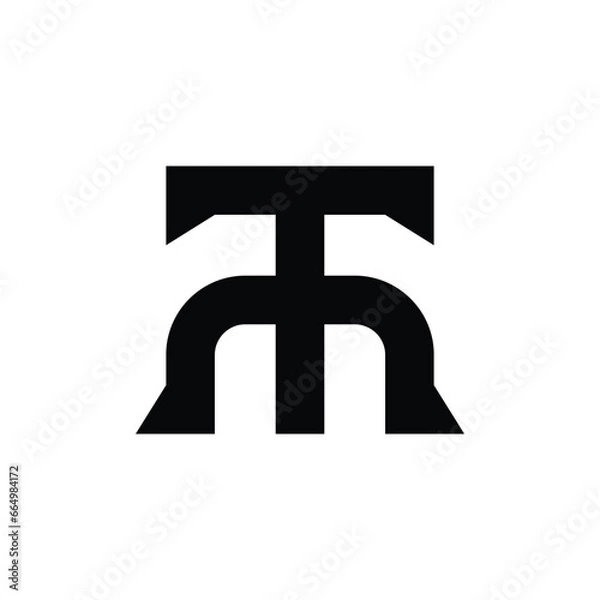 Fototapeta MT TM modern monogram letter initial based logo design