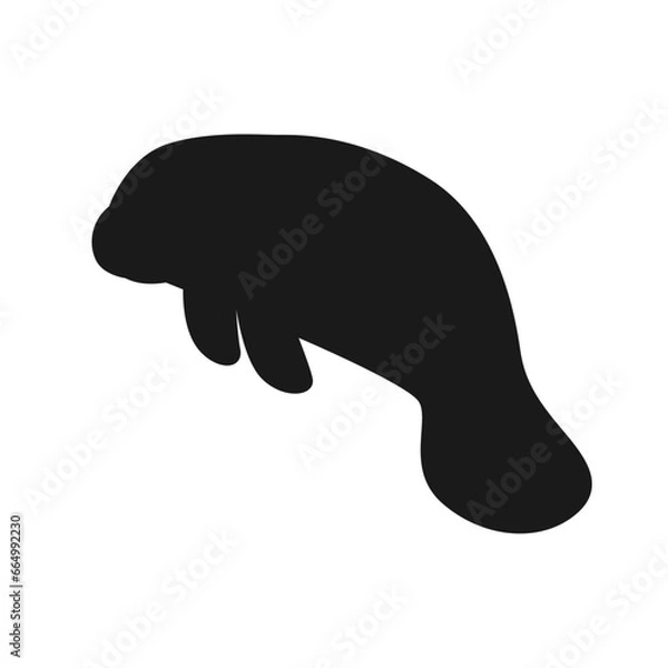 Obraz silhouette manatee awareness month vector image illustration