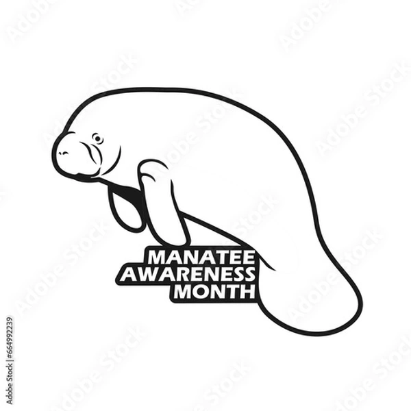 Obraz manatee awareness month vector image illustration
