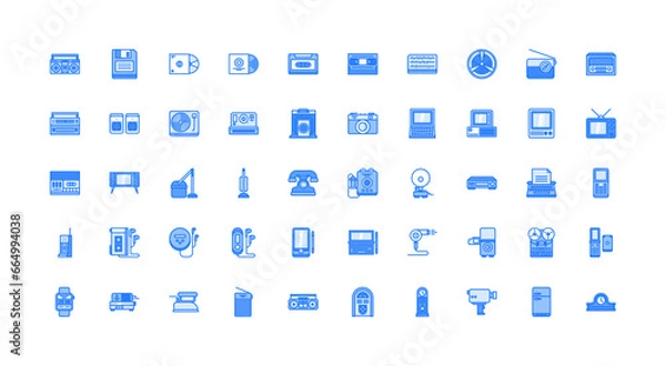Obraz old device icon set