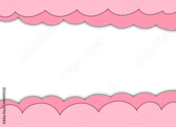 Obraz pink frame with paper cut texture 