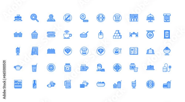 Obraz cafe icon set