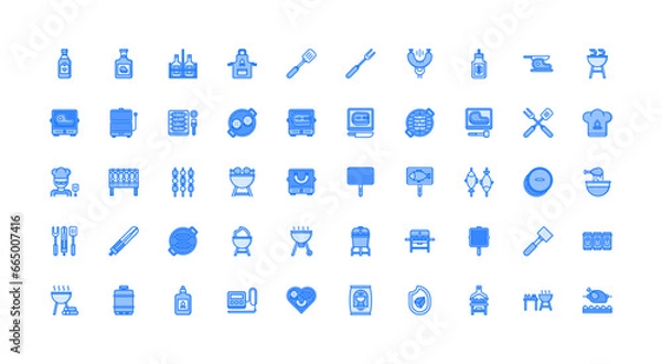 Obraz barbecue icon set