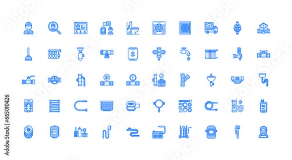 Obraz plumber icon set