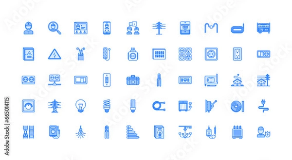 Obraz electrician icon set