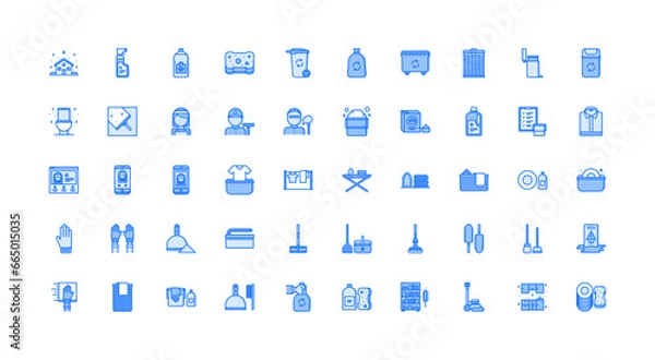 Obraz cleaning icon set