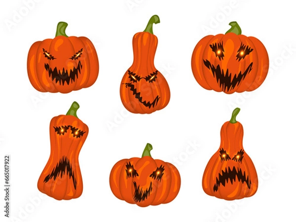 Obraz spooky halloween set