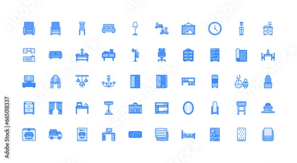 Obraz furniture icon set