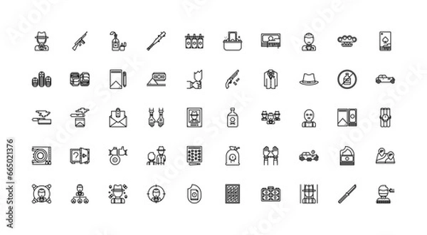 Obraz mafia icon set