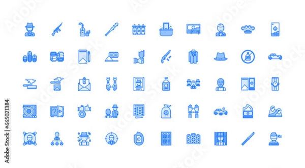 Obraz mafia icon set