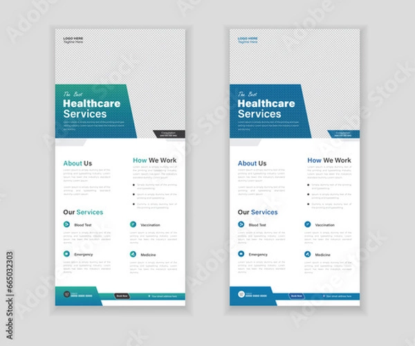 Obraz Medical Roll-Up Or Dl Flyer And Rack Card Design Template For Your Business
