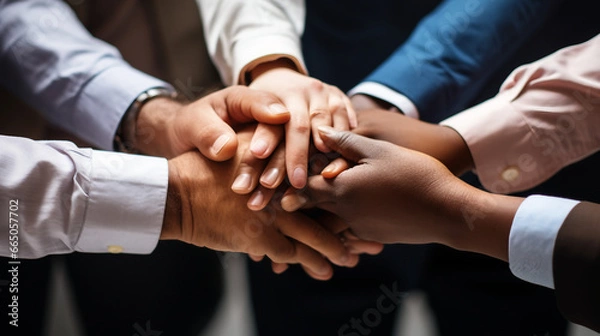 Obraz Business hands joined together teamwork