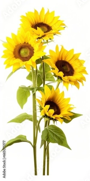 Obraz Sunflowers isolated on white background.