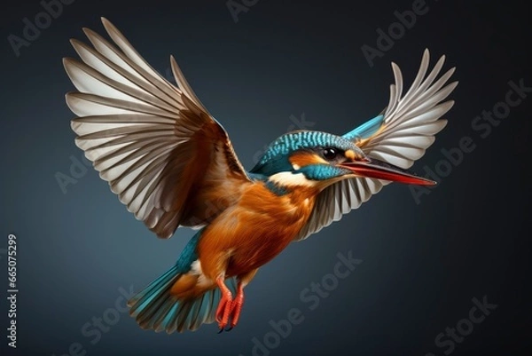 Obraz Kingfisher sitting on the tree branch.