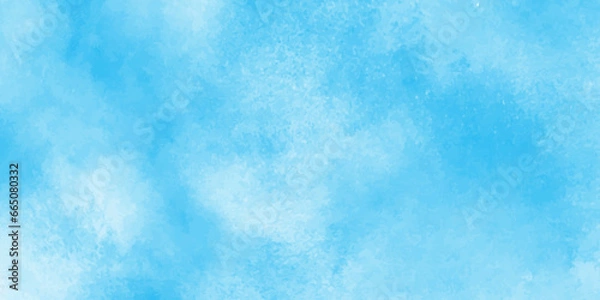 Fototapeta Blue sky is surrounding with tiny white clouds, soft and lovely sky blue watercolor background with clouds,white cloud and clear blue Abstract sky in sunny day with clouds.	