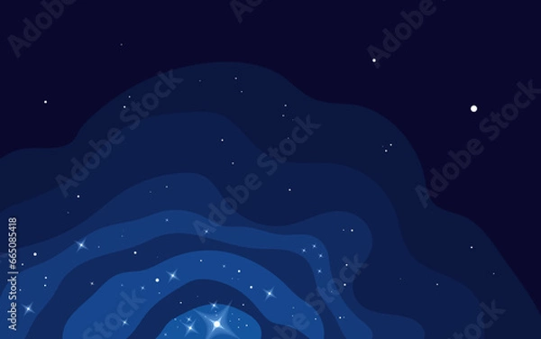Obraz Vector space background . Cute flat style template with Stars in Outer space