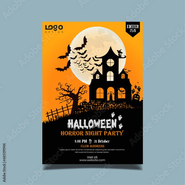 Obraz Halloween party banner. Vector illustration