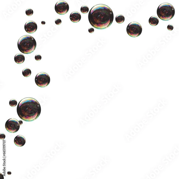 Fototapeta made of soap bubbles  frame without background