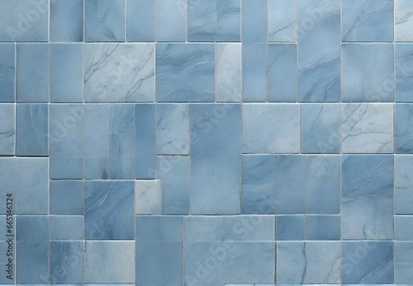 Obraz Transform your creative endeavors with the timeless charm of a blue tile texture, ideal for both contemporary and classic concepts.