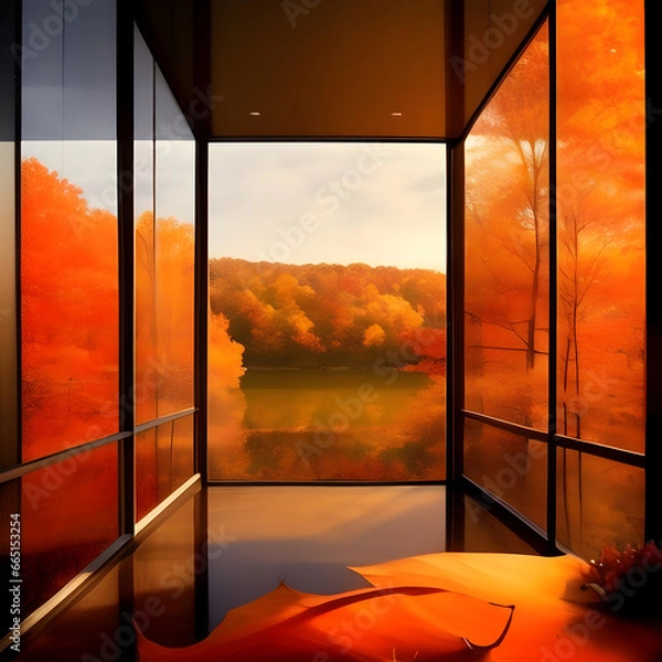 Obraz sunset in the window