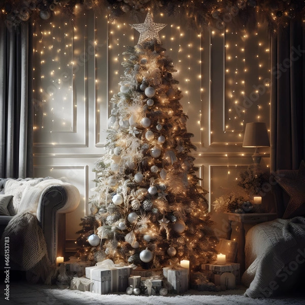 Obraz christmas tree in the room