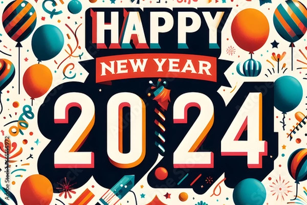 Obraz happy new year 2024